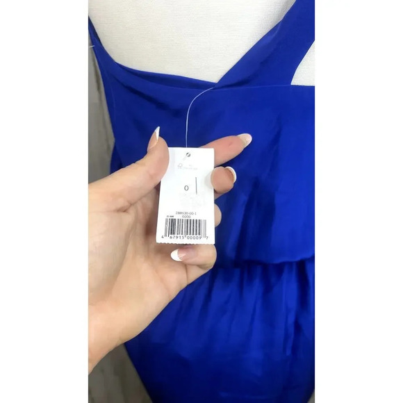 NWT Banana Republic Women's Asymmetrical Hi-Low‎ Dress Blue Sleeveless Size 0 - Picture 5 of 7